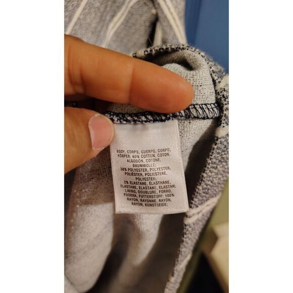 Maeve Anthropologie Women's Gray Striped Wrapped Column Dress Size Medium - Picture 5 of 7